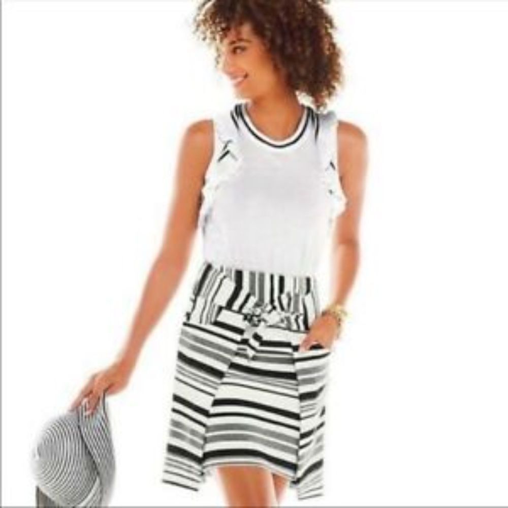 Cabi Striped Grandstand Skirt Style 5185 Sz M